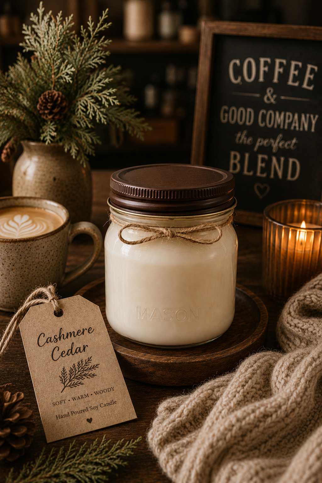 Cashmere Cedar 8 oz Soy Candle